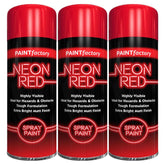 3X Paint Factory Red Fluorescent Neon Spray Paint 200ml Spray Paint